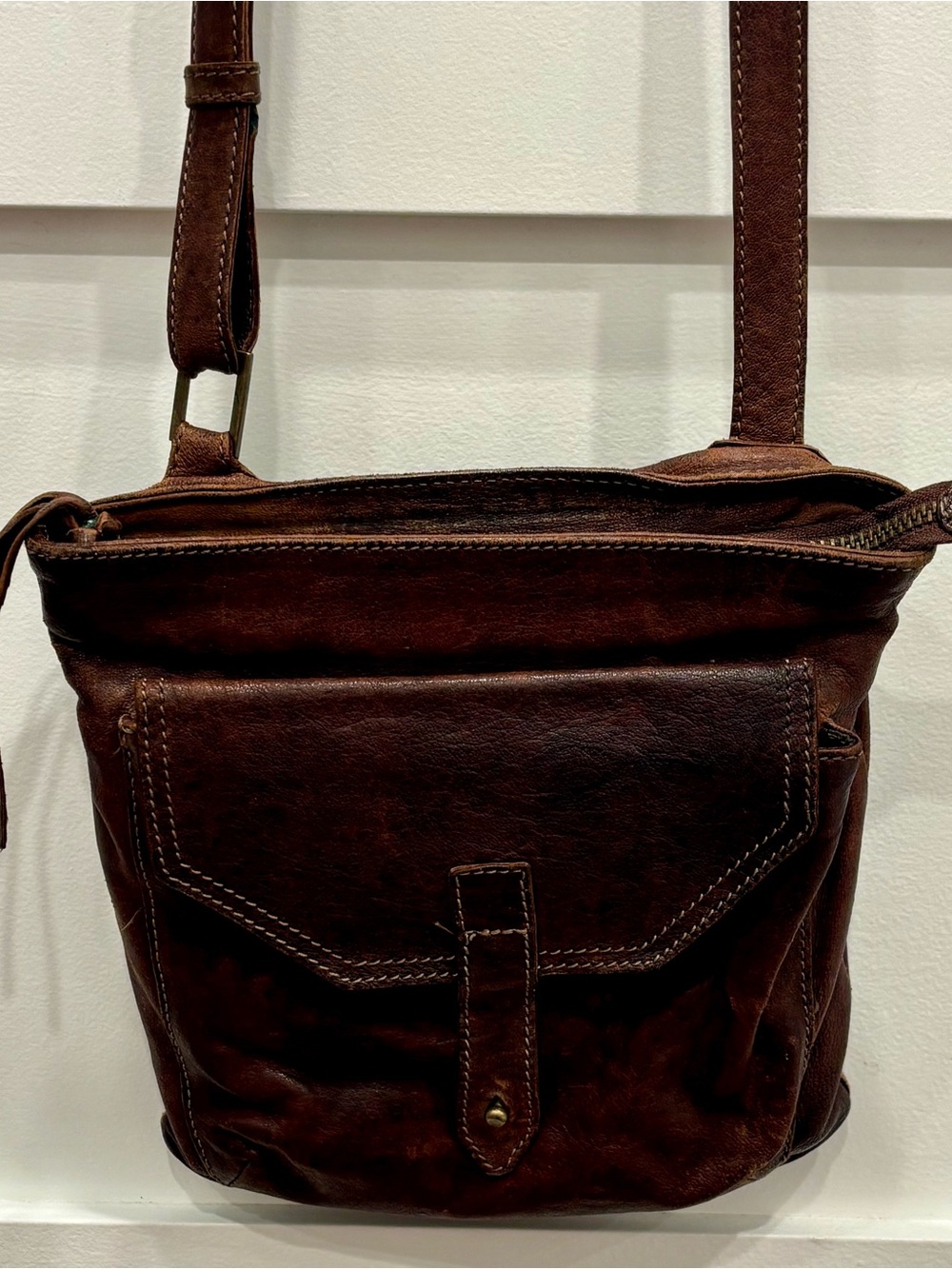 Sundance Dark Brown Leather Crossbody Bag